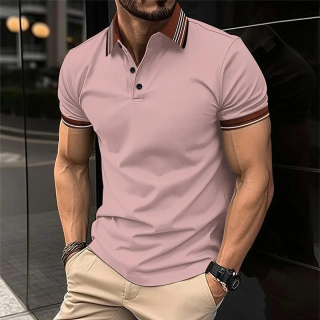 Collar short sleeve casual fake pocket polo shirt (4) Collar short sleeve casual fake pocket polo shirt (4)