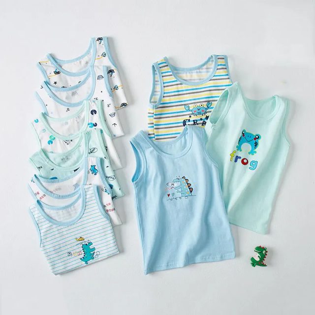 Cotton crop top for kid cartoon sleeveless boys tank tops (1) Cotton crop top for kid cartoon sleeveless boys tank tops (1)