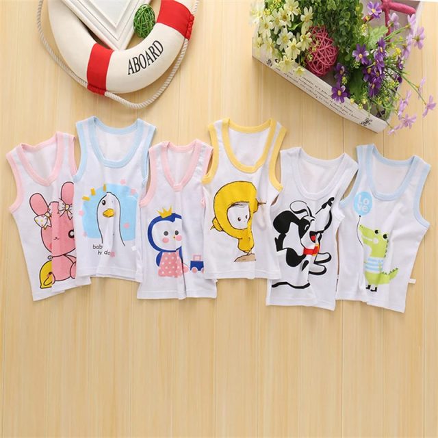 Cotton vest kids cartoon print underwear kids tank top (2) Cotton vest kids cartoon print underwear kids tank top (2)
