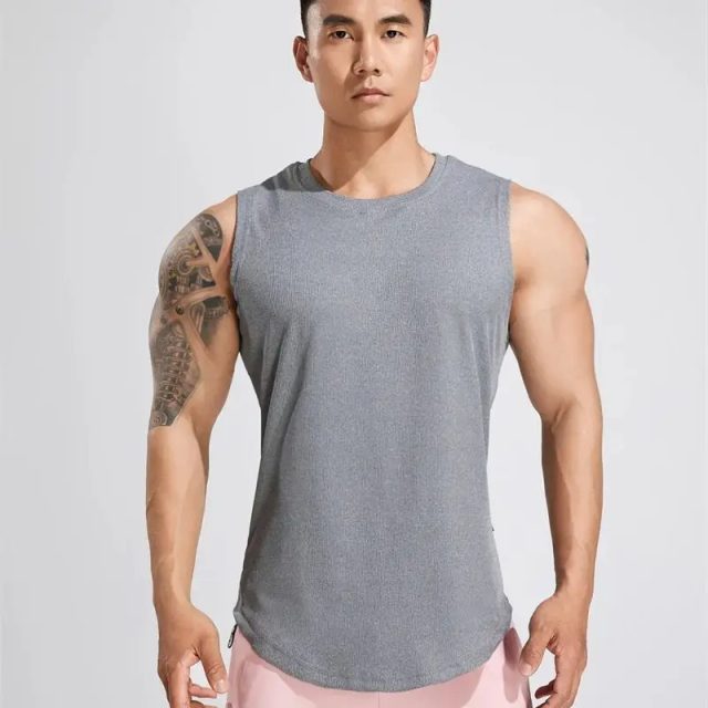 Fashion casual fitness exercise sportswear mens tank tops (4) Fashion casual fitness exercise sportswear mens tank tops (4)