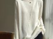 Fashion fringe crewneck knitted cardigan irregular sweater (1)
