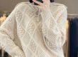 Fashion new hollow knit checkered pullover sweater (2)