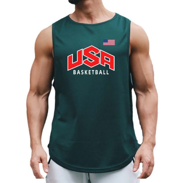 Fashion sports mens summer quick dry gym tank tops (5)