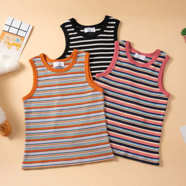 Fashion stripe top clothes kids lingerie toddler tank tops (1) Fashion stripe top clothes kids lingerie toddler tank tops (1)