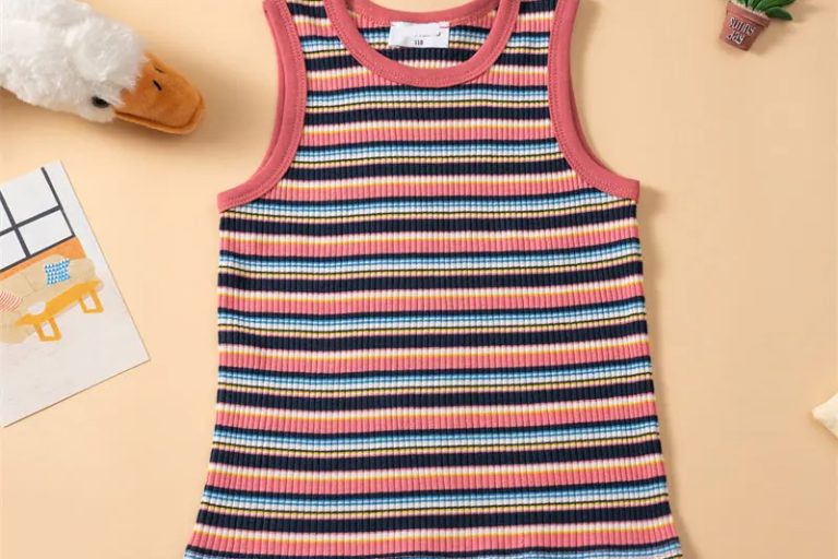 Fashion stripe top clothes kids lingerie toddler tank tops (4)