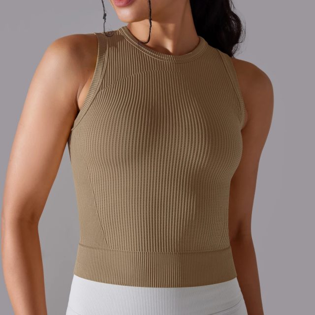 Fitness sports seamless yoga gym tank tops (5)