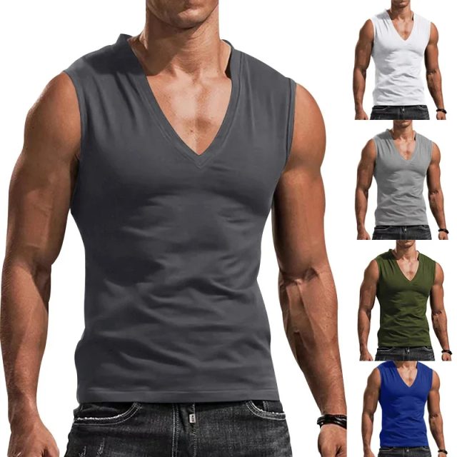 Fitness training breathable leisure sports polyester tank tops (1)