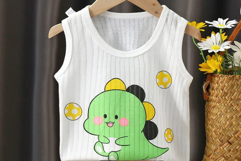 Girls summer tee tops casual kids cartoon print tank top (3)
