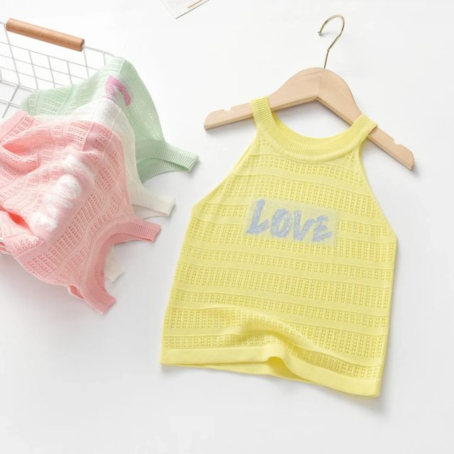 Girls vest summer kids tank tops for girls knitted underwear (2) Girls vest summer kids tank tops for girls knitted underwear (2)
