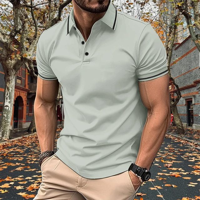 High quality solid color fashion men polo shirt (1) High quality solid color fashion men polo shirt (1)