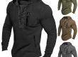 Men spring drawstring zipper pockets stylish hoodie (1)