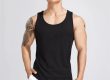Men vest vertical stripes embroidery fashion summer tank tops (2)