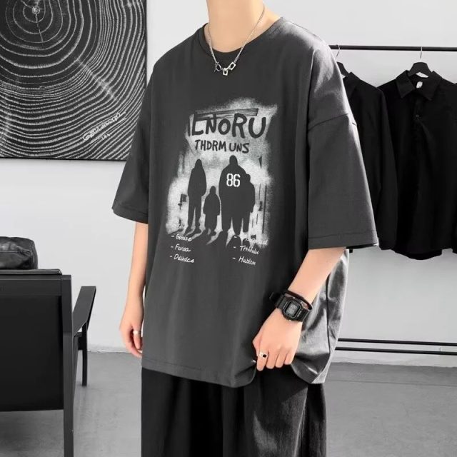 New anime graphic print short sleeve t shirt (1)