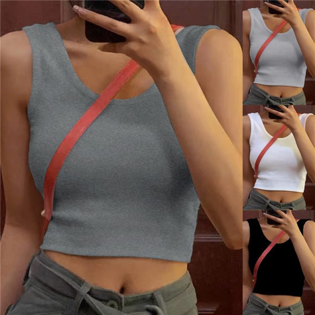 Outdoor solid color vest comfort polyester tank tops (1)