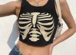 Pinted knitted crop top fashion women tank tops (1)