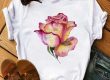Retro high street beautiful flowers printed t shirts (1)