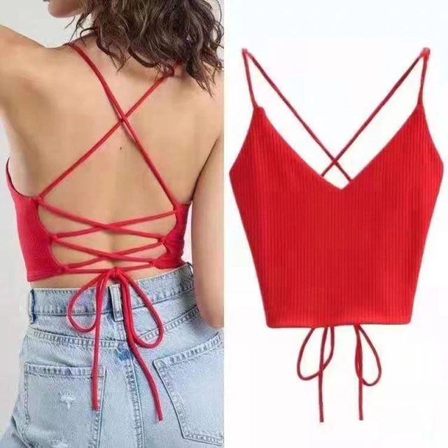 Sexy cute summer halter solid camis fashion women tank tops (2)