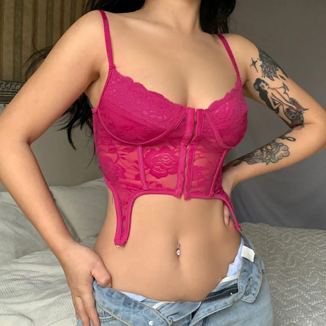 Sexy retro fairycore grunge cropped corset women tank tops (6)