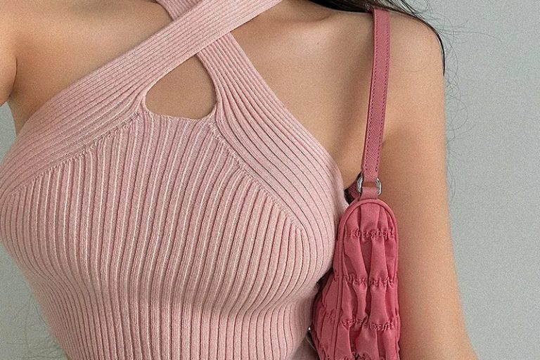 Sexy solid color cross halter neck cotton tank tops (2)