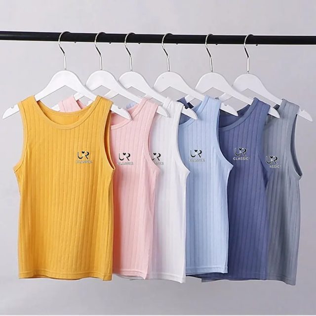 Soft teenager bottom summer sleeveless kids tank tops (1)