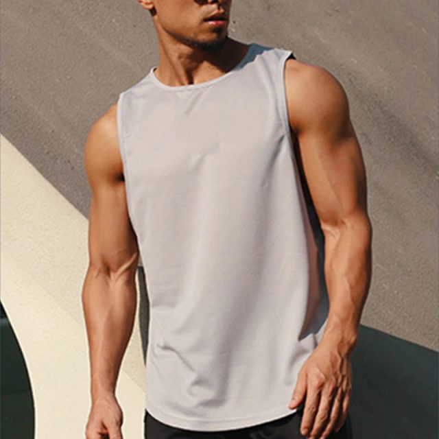 Solid color sleeveless summer breathable polyester tank tops (1) Solid color sleeveless summer breathable polyester tank tops (1)