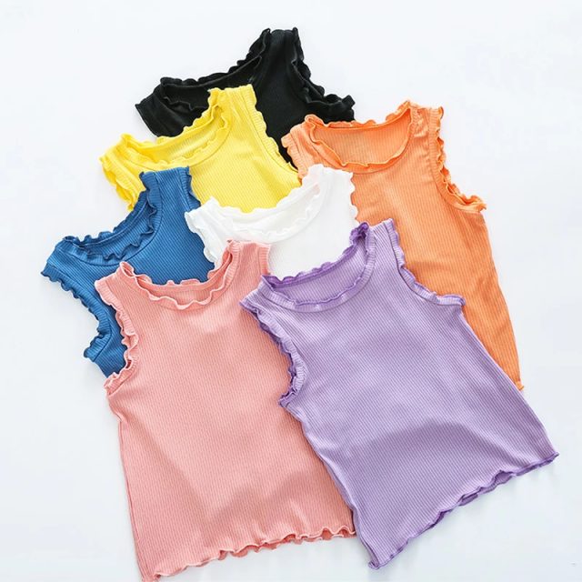 Solid color solid color girls fungus kids tank top (2) Solid color solid color girls fungus kids tank top (2)