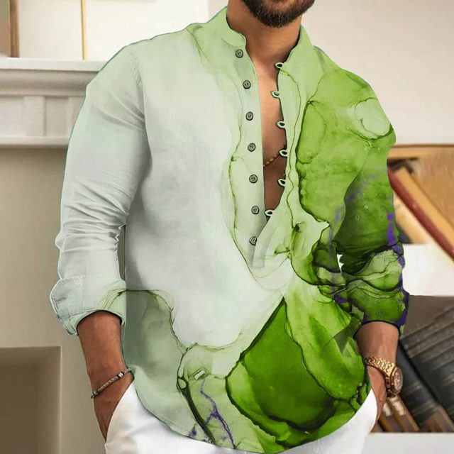 Spring and autumn fashion men casual shirts (3)