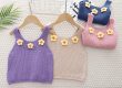 Spring new girls knitted sweater flower kids tank top (1)