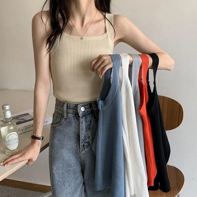 Spring women crop tops strapy casual cotton tank top (1) Spring women crop tops strapy casual cotton tank top (1)