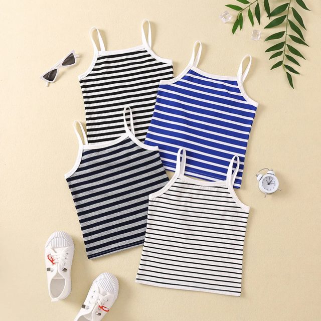 Summer kids crop top stripe underwear tank tops (1) Summer kids crop top stripe underwear tank tops (1)