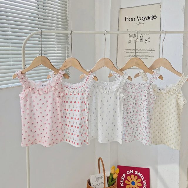 Summer singlet cute baby underwear toddler kids tank tops (2)