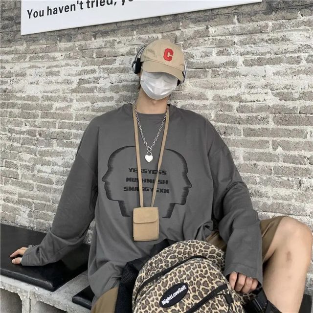 Summer vintage letters print long sleeve shirt (1) Summer vintage letters print long sleeve shirt (1)