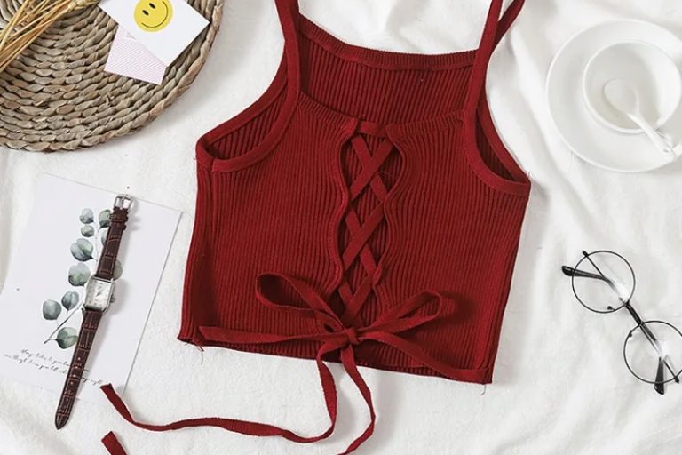 Summer women crop top knitted bandage tank tops (3)
