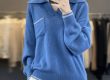Thick warm women polo neck pullover sweater (1)