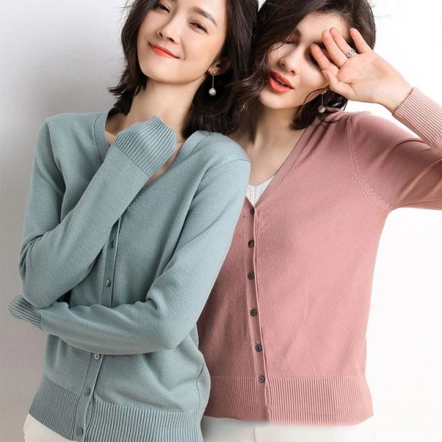 Women cardigans autumn single breasted sweater (1)