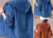 Women clothing corduroy short jackets solid hoodies (1)