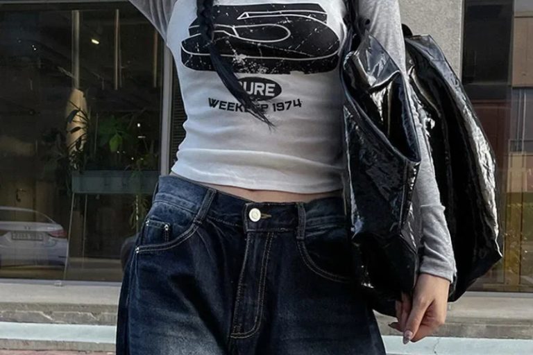 Women hippie streetwear long sleeve grey shirt (2)