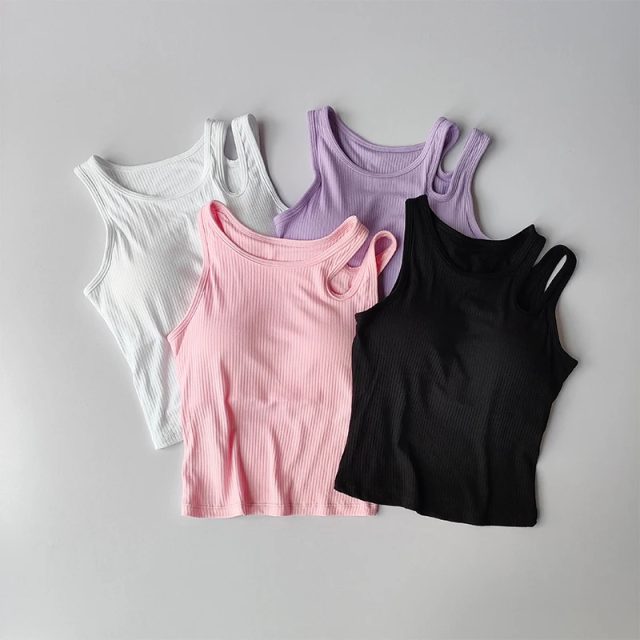 Women yoga shirt gym sports fitness tank top (1)